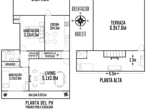 Depto Tipo Casa en Venta en Jose Leon Suarez, USD 94.000