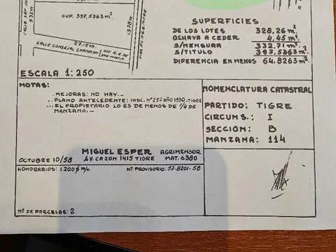 Terreno en venta Tigre Centro