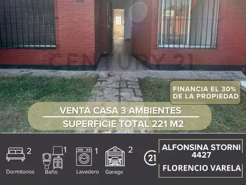 VENTA CASA 3 AMBIENTES FLORENCIO VARELA