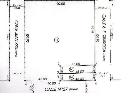 Terreno en Venta 45  mts Fondo