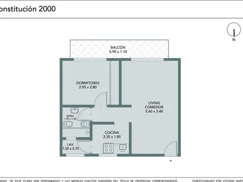 Departamento en Venta de 2 ambientes