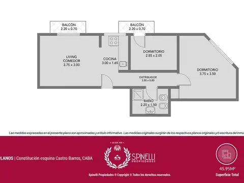 Departamento 3 ambientes con 1 baño