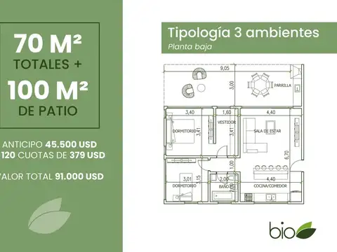 Departamento en Venta en Countries y Barrios Cerrados en Pilar, USD 106.500