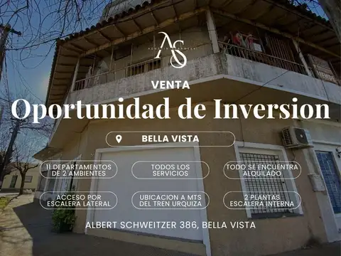 oportunidad de inversión  de 11 departamento  bella vista