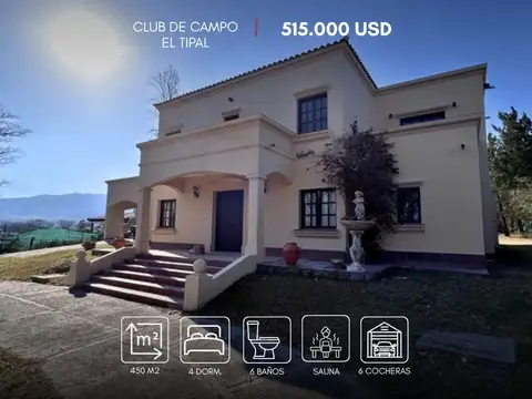 Venta casa con pileta y sauna en Club de campo El Tipal, Salta