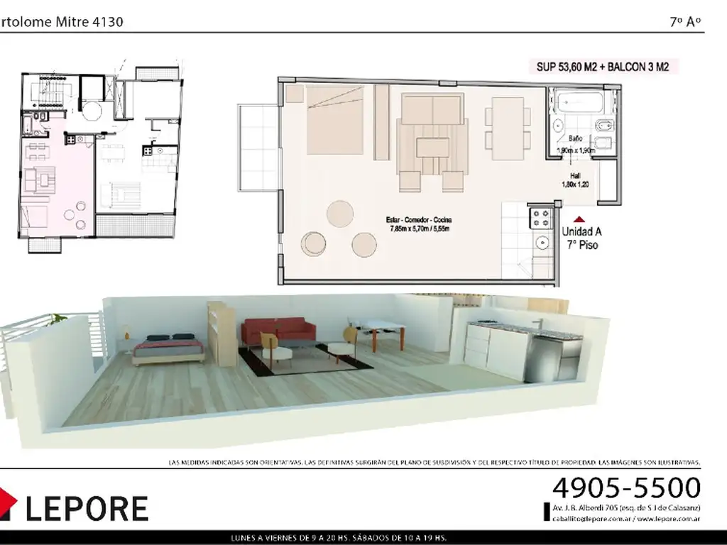 Bartolomé Mitre 4130 1, 2 y 2 ambientes en duplex de 6 Unidades en Almagro