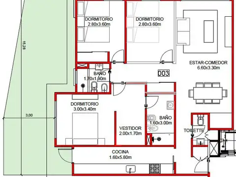 Departamento en Venta de 4 ambientes