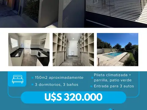 Casa 3 Dormitorios a metros del Colegio San Ignacio – Quincho, Pileta Climatizada y Radiadores
