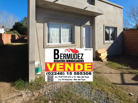 Venta Chalet 3 Ambientes En Construcción Calle 8 Entre 52 Y 53 Mar Del Tuyu Anticipo y Cuotas 