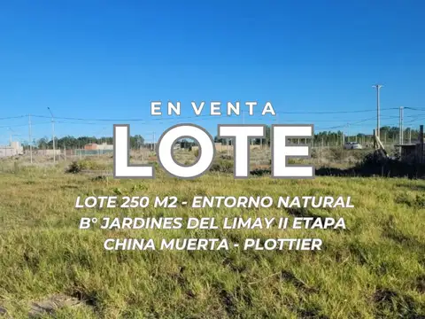 VENTA LOTE B°JARDINES DEL LIMAY CHINA MUERTA