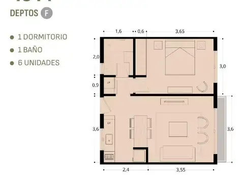 Exc depto 1 dorm vta pozo amenities 20 de Febrero al 700