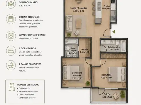 Departamento en Venta con 1 cocheras