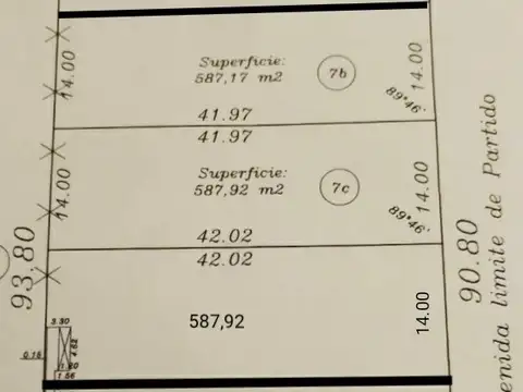 Terreno en Venta 14  mts Frente