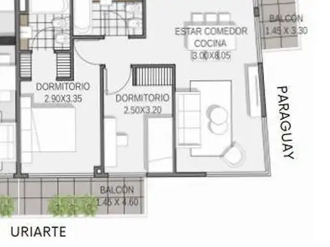 Departamento Monoambiente con 1 baño