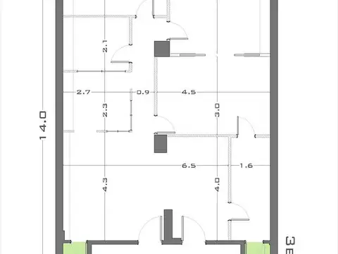 Oficina 7 ambientes con 2 baños