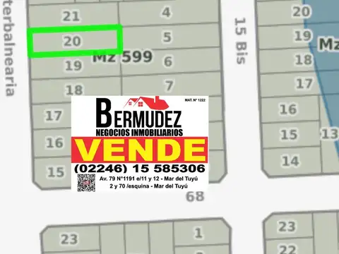 Venta en Block 11 Lotes Sobre Av. Interbalnearia, Calle 16 Entre 67 y 68 Mar Del Tuyu