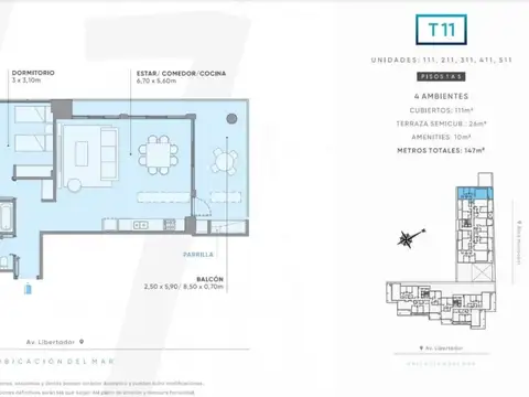 Departamento de 4 ambientes en Pinamar Norte