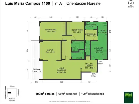 Luis Maria Campos 1100, Piso 7
