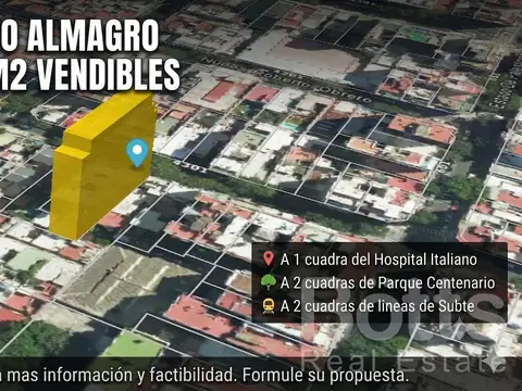 Terreno en venta   2000 vendibles Almagro Hospital Italiano.