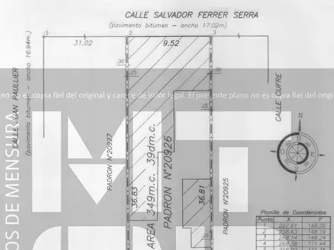 Terreno en Venta de 349,0 m2