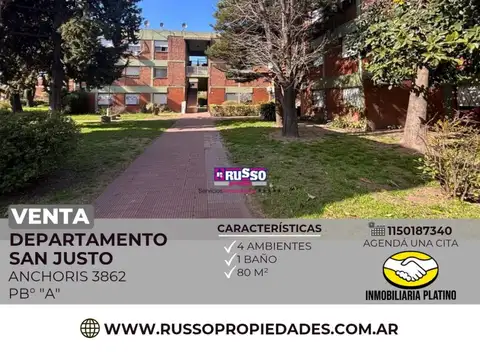 Venta departamento 4 ambientes San Justo