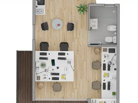 Departamento Monoambiente con 1 baño