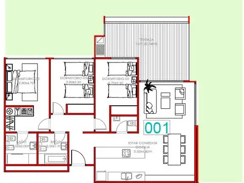 Departamento en Venta de 4 ambientes