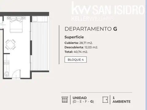 Departamento en Venta de Monoambiente