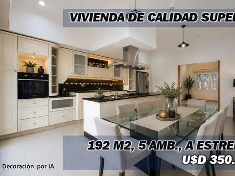 Vivienda premium 192 m2 cub, 3 dorm, Pompeya