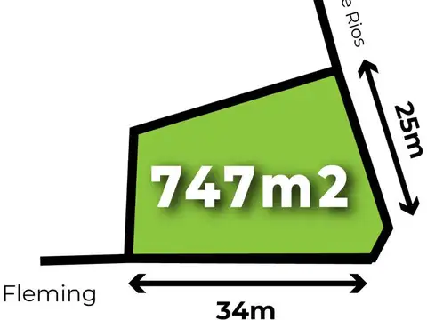 Lote en venta sobre Colectora Norte 747m2