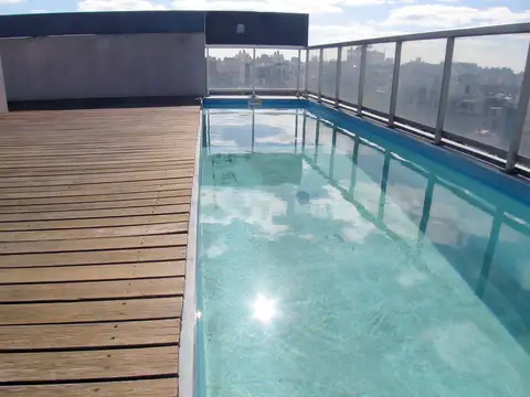 1 Ambiente | 36 m² | Contrafrente | Balcón | Pileta | S. U. M. | Parrilla | Laundry