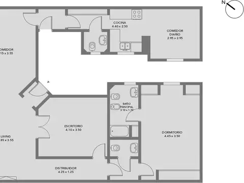 Piso 4 Amb con Baulera en Recoleta - Rodríguez Peña 600