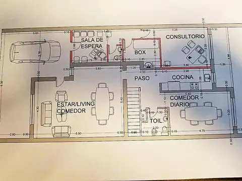 Casa 6 ambientes con 2 baños