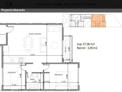 Departamento en Venta de 3 ambientes