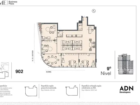 Oficina en Alquiler con 3 cocheras