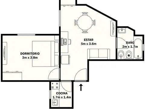 Departamento en Venta en Palermo, USD 85.000