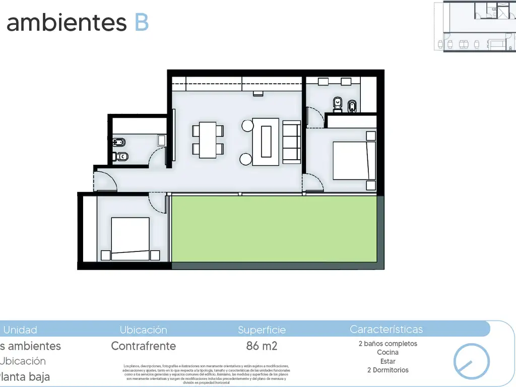 Crámer 3600, Piso PB