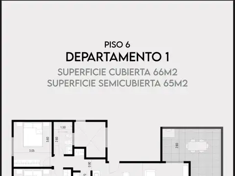 Curie 100, Piso 6°