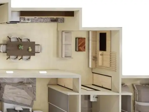 Departamento 3 ambientes con 1 baño