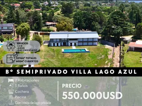 Exclusiva Casa De 7 Habitaciones Y 3276M² De Terreno Con Costa De Lago En Semi Privado Lago Azul