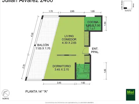 Julian Alvarez 2400, Piso 14