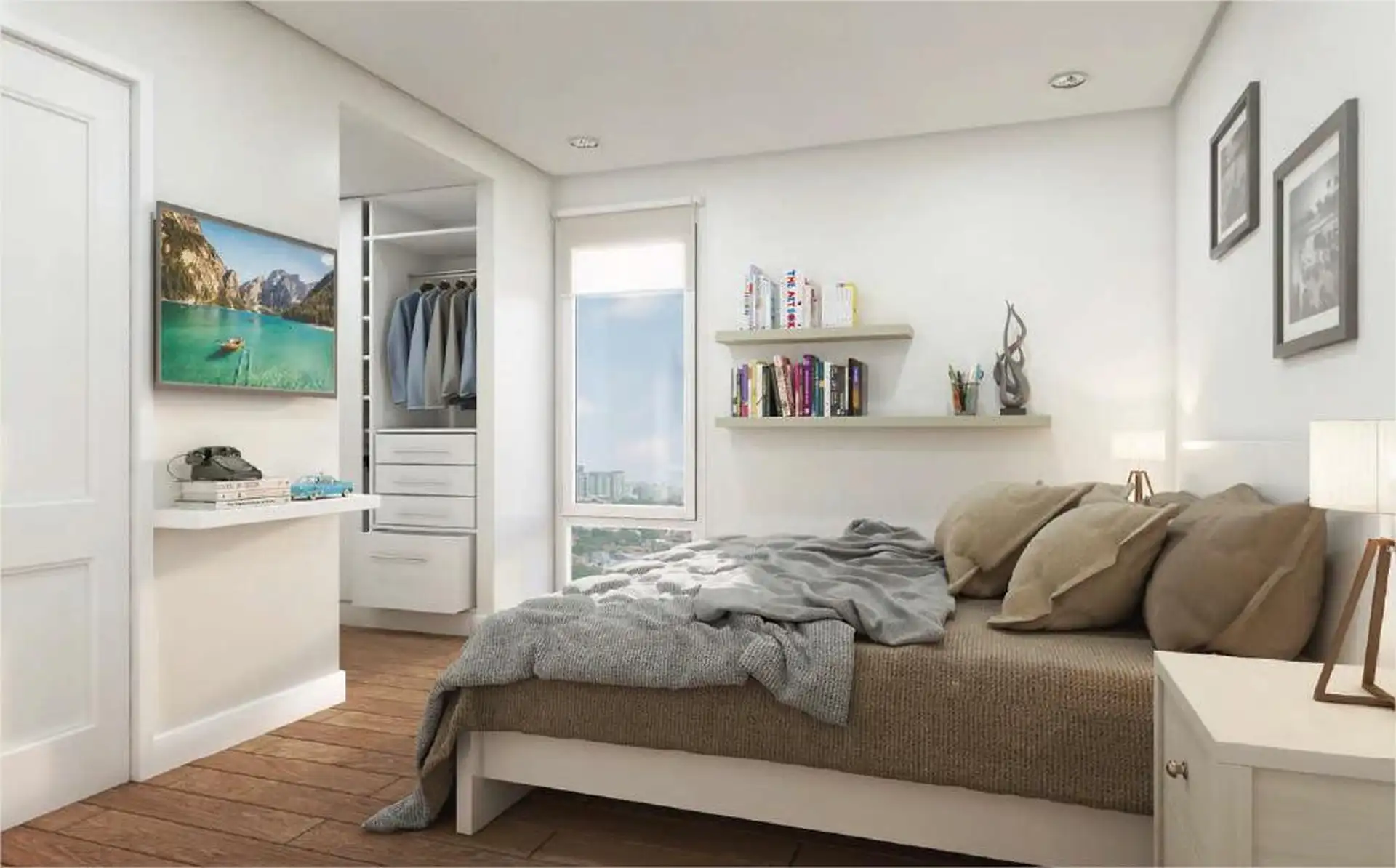 Departamento 2 amb, 52m² en 5to piso con cochera — La Perla