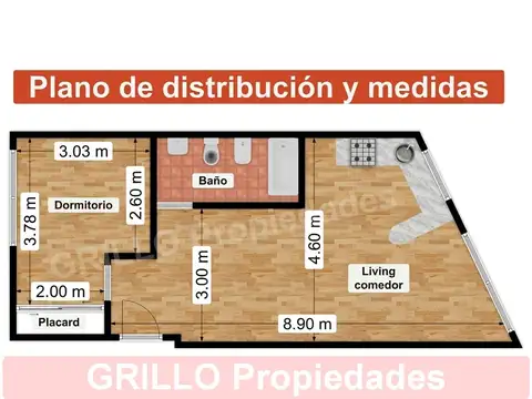Departamento en Alquiler en Agronomia, $ 690.000