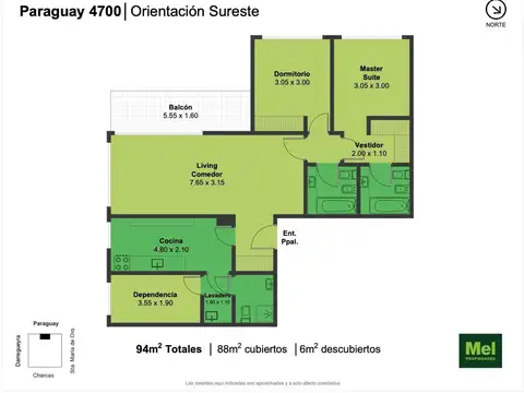 Paraguay 4700, Piso 18