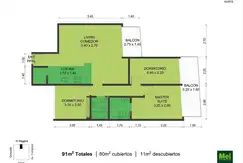 O Higgins 2840 de 3 Dormitorios
