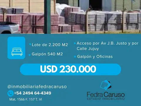 Importante propiedad industrial en venta – 4.109 m² de terreno y 1.250 m² construidos