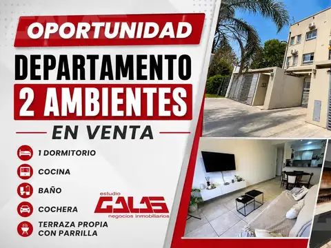 Departamento 2 ambientes, cochera y terraza propia en Ituzaingó