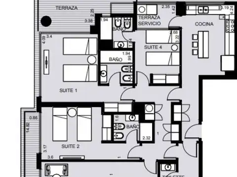 Apartamento 3 dormitorios en a pasos del mar Punta del Este!
