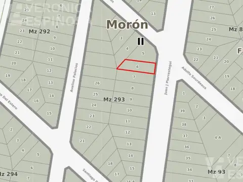 Terreno en Venta 34  mts Fondo