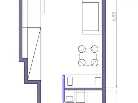 Departamento Monoambiente con 1 baño